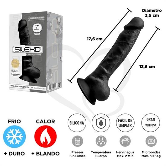 Dildo Negro Premium Real Skin Model 1 con ventosa de 18 centimetros